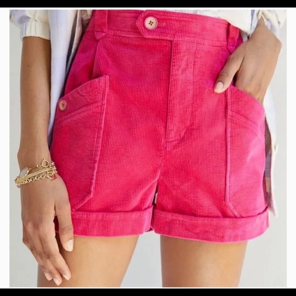 Anthropologie Corduroy Shorts Pink